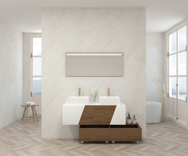Pack NOU ALSACIA + lavabo + espejo LED + mueble auxiliar