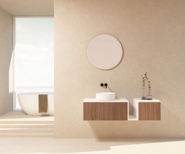 Pack POURTET + lavabo + espejo circular