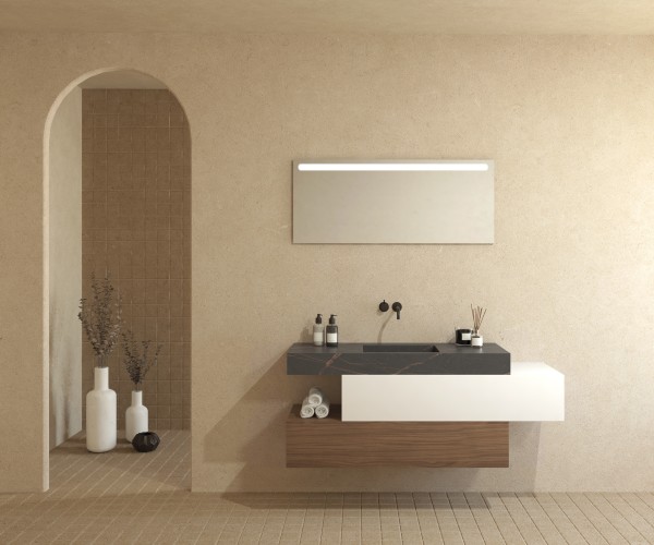 Pack SAVOIE + lavabo Dekton + espejo LED