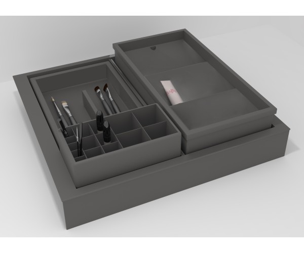 Pack accesorios SET organizador cosméticos + bandeja multifunción + caja almacenaje