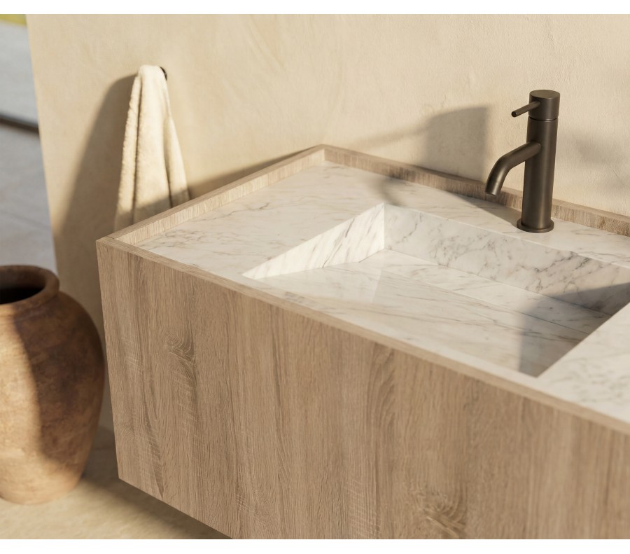Pack GALIBIER + lavabo Dekton + espejo circular