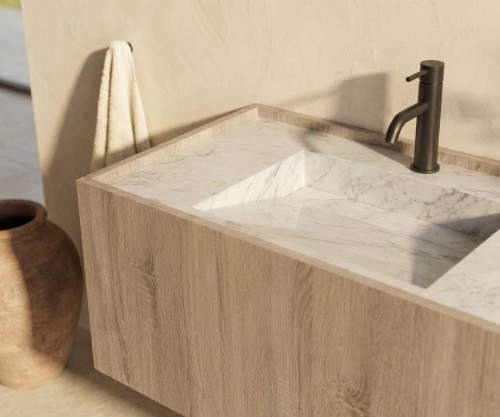 Pack GALIBIER + lavabo Dekton + espejo circular