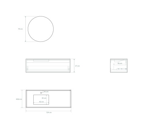 Pack GALIBIER + lavabo Dekton + espejo circular
