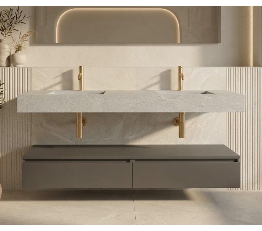 Pack ORIGINE PETRALISSE + lavabo piedra sinterizada + espejo cápsula