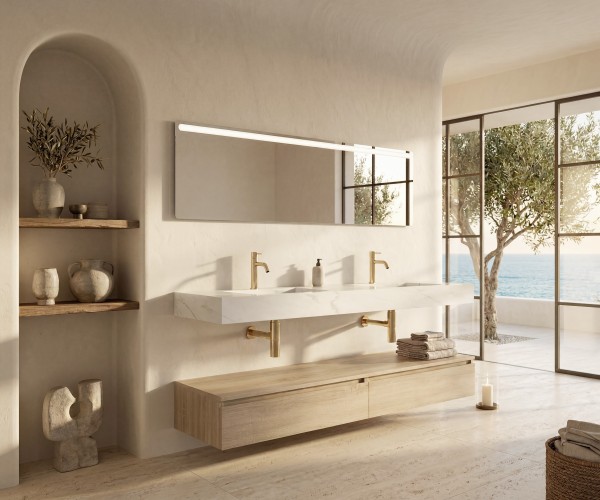 Pack ORIGINE PETRALIGNUM + lavabo + espejo LED 2