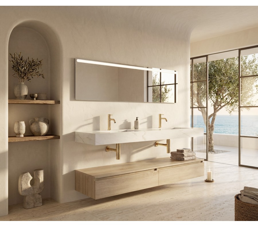 Pack ORIGINE PETRALIGNUM + lavabo + espejo LED
