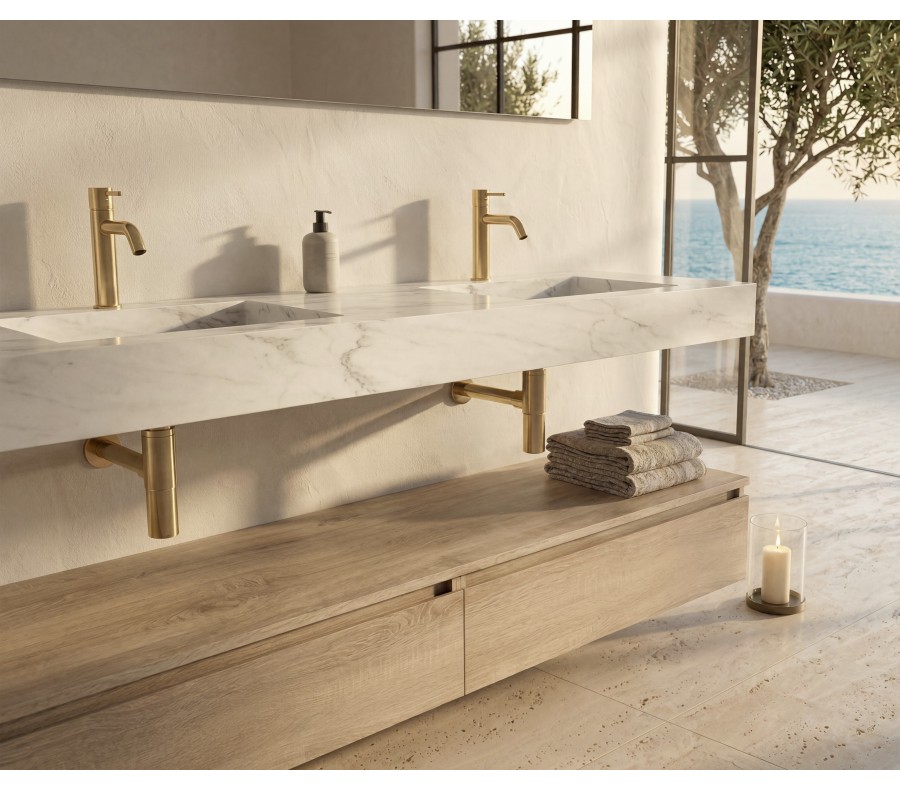 Pack ORIGINE PETRALIGNUM + lavabo + espejo LED