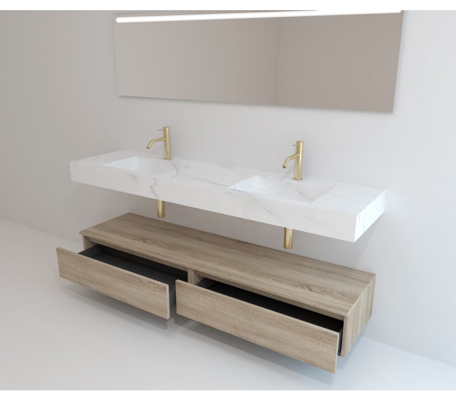 Pack ORIGINE PETRALIGNUM + lavabo + espejo LED