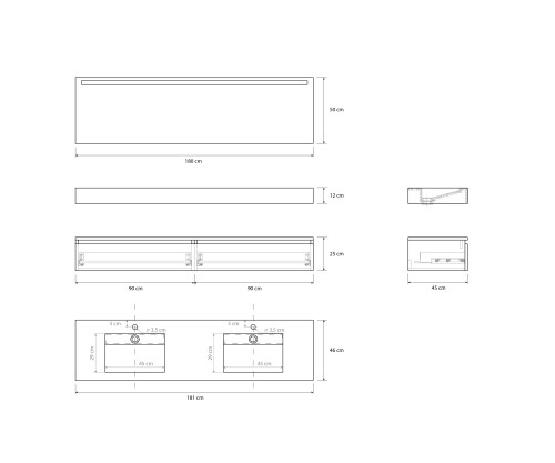 Pack ORIGINE PETRALIGNUM + lavabo + espejo LED