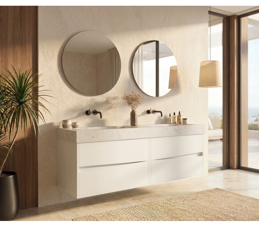 Pack DENAIN + lavabo Dekton + espejo circular