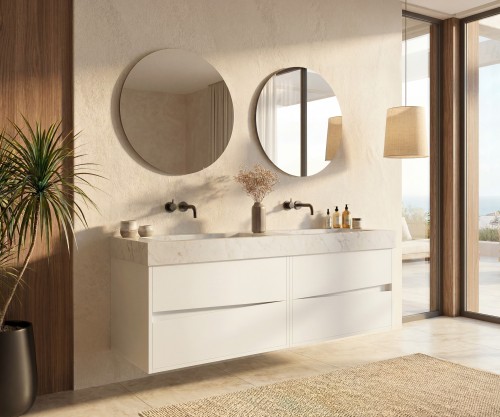 Pack DENAIN + lavabo Dekton + espejo circular