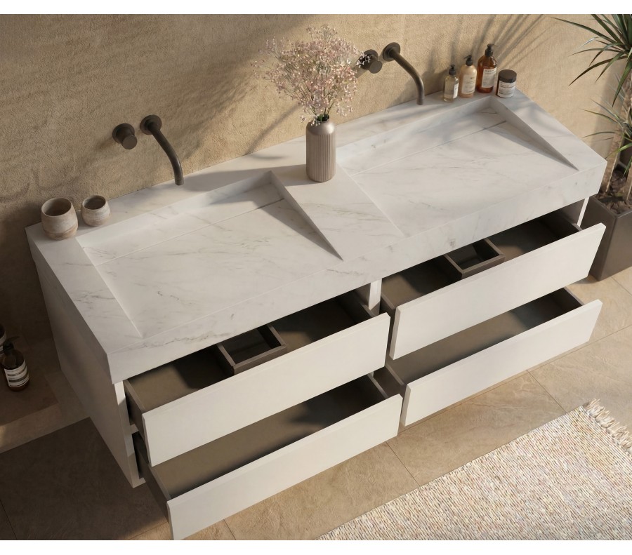 Pack DENAIN + lavabo Dekton + espejo circular