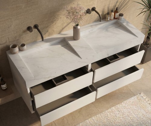 Pack DENAIN + lavabo Dekton + espejo circular
