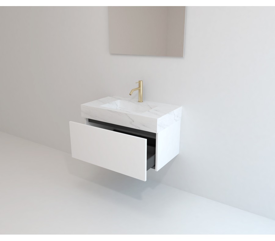 Pack SOLOGNE + lavabo piedra sinterizada + espejo LED