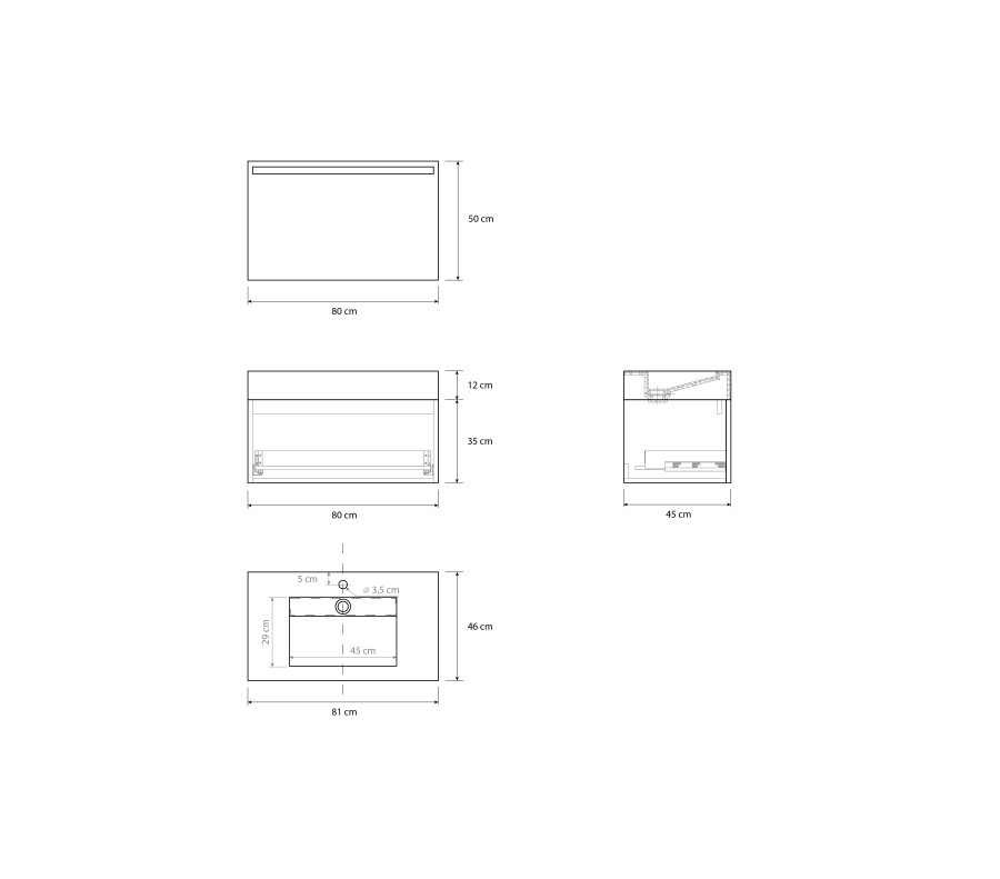 Pack SOLOGNE + lavabo piedra sinterizada + espejo LED