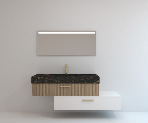 Pack DAUPHINÉ + lavabo piedra sinterizada + espejo LED
