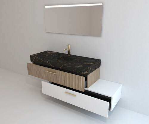 Pack DAUPHINÉ + lavabo piedra sinterizada + espejo LED