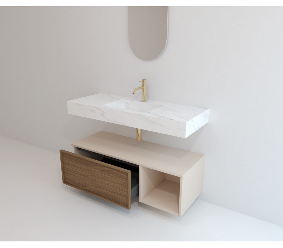 Pack LORRAINE + lavabo  piedra sinterizada + espejo cápsula