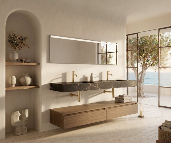 Pack ORIGINE PETRALIGNUM + lavabo + espejo LED