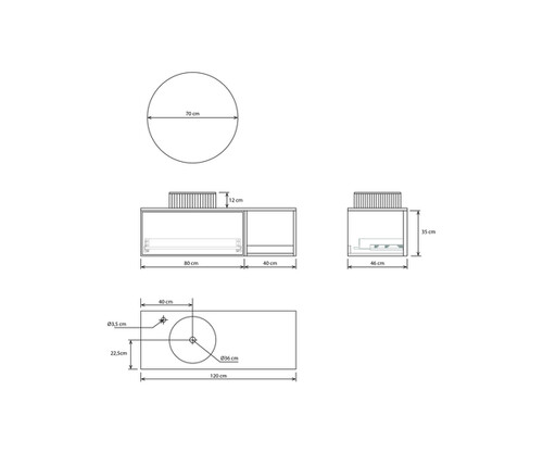 Pack MARENNE + lavabo estriado + espejo circular
