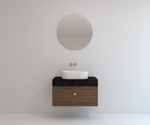 Pack AVIGNON + encimera Dekton + lavabo estriado + espejo circular