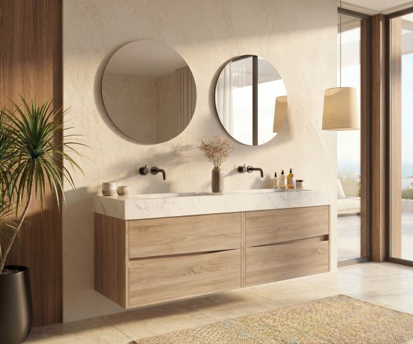 Pack DENAIN + lavabo Dekton + espejo circular
