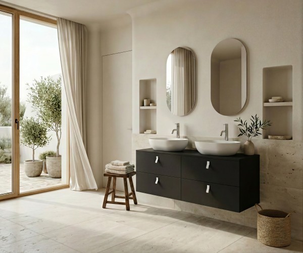 Pack ALEGHE COULEURS + lavabo + espejo cápsula 2