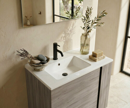 Pack ALEGHE PIED + lavabo + espejo liso