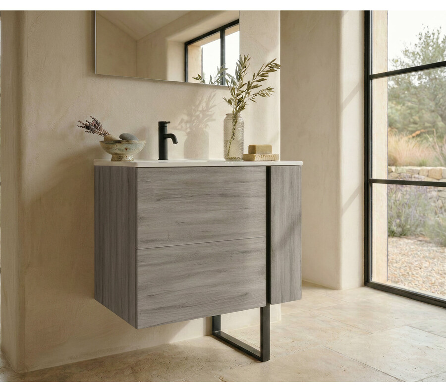 Pack ALEGHE PIED + lavabo + espejo liso