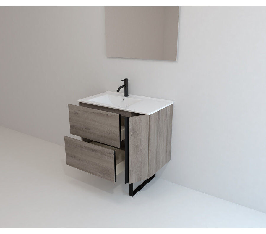 Pack ALEGHE PIED + lavabo + espejo liso