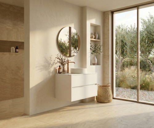 Pack SASSIÈRE + encimera Dekton + lavabo + espejo redondo
