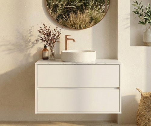 Pack SASSIÈRE + encimera Dekton + lavabo + espejo redondo