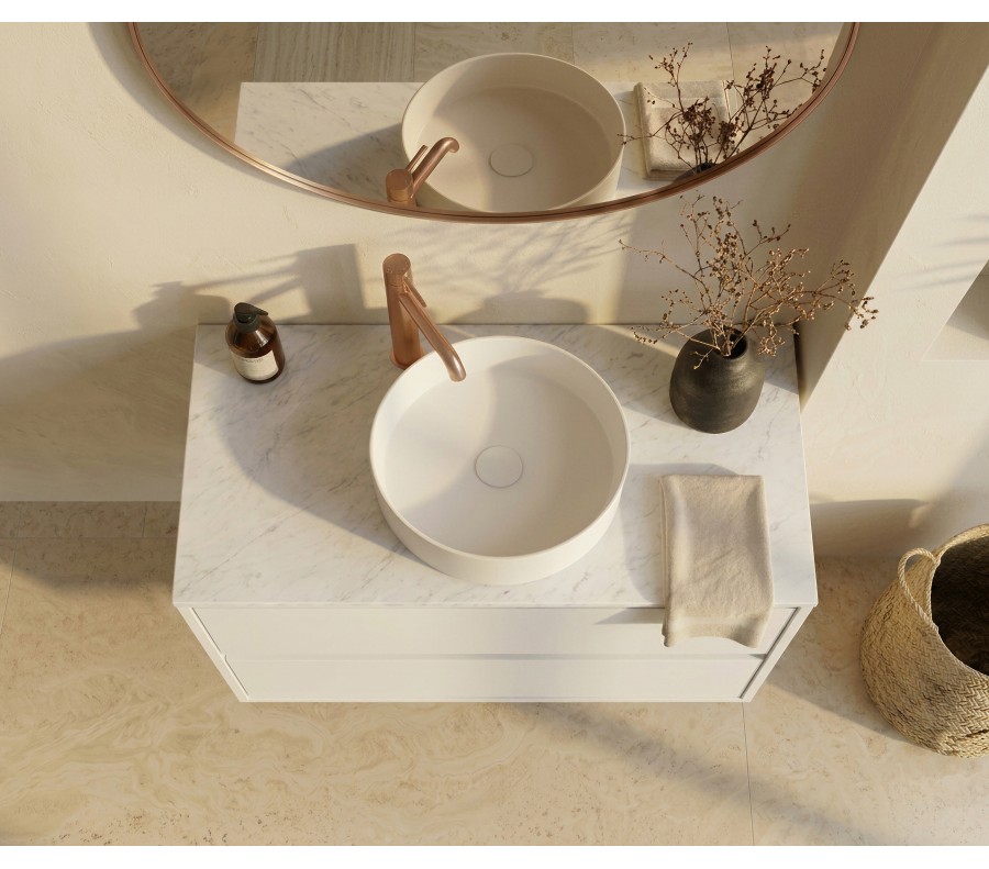 Pack SASSIÈRE + encimera Dekton + lavabo + espejo redondo
