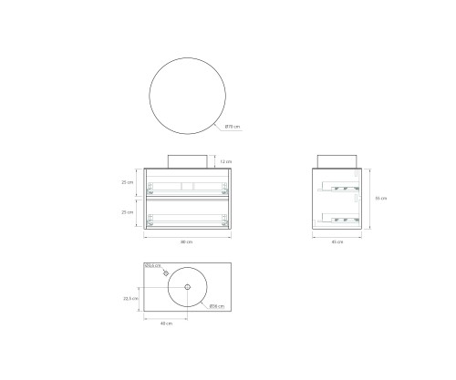 Pack SASSIÈRE + encimera Dekton + lavabo + espejo redondo