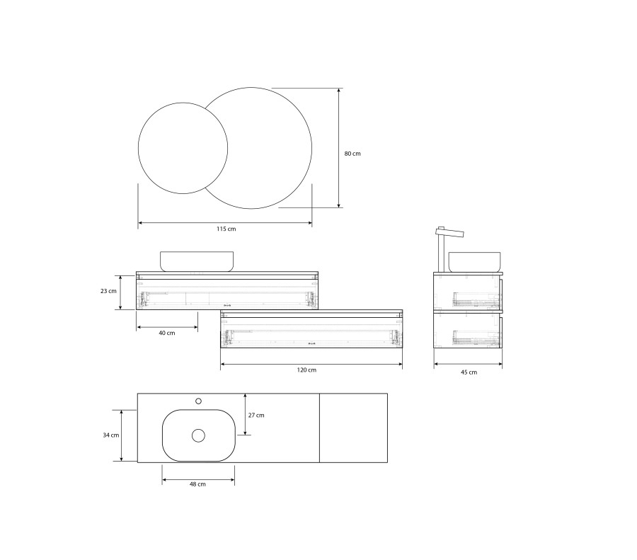 Pack SANCY-STYLE + lavabo + espejo LORENA