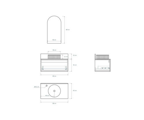 Pack LOUET + encimera dekton + lavabo + espejo alma