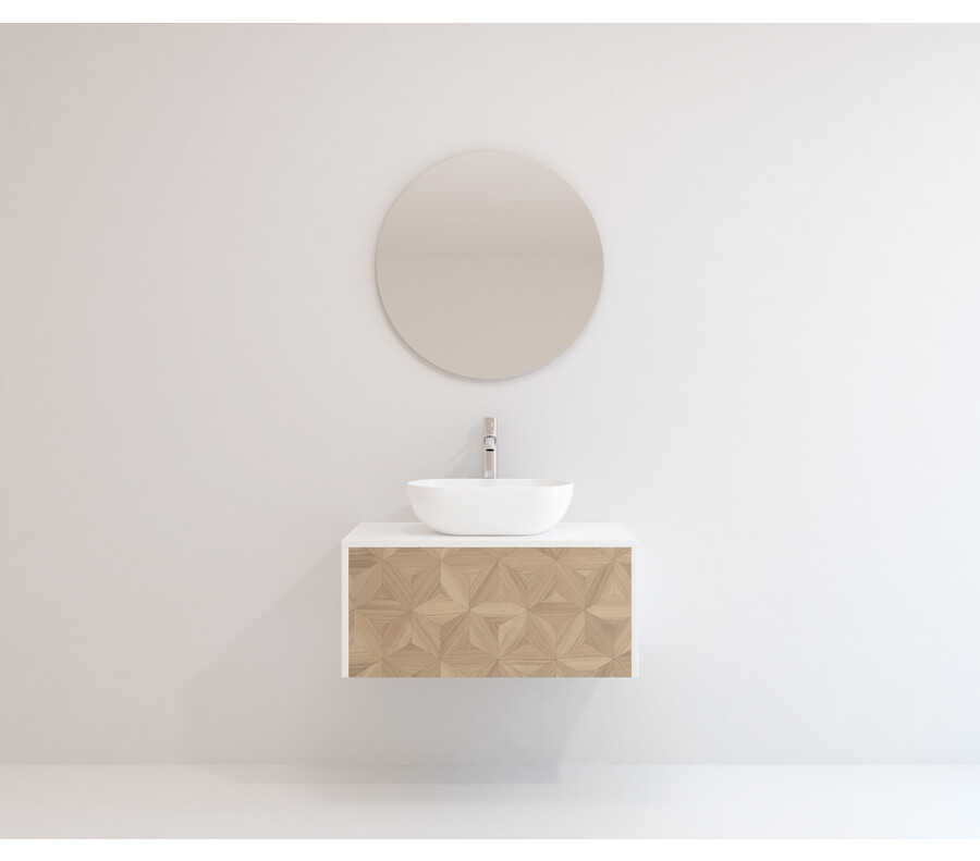 Pack CHÈRE + lavabo + espejo redondo