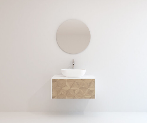 Pack CHÈRE + lavabo + espejo redondo