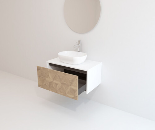 Pack CHÈRE + lavabo + espejo redondo