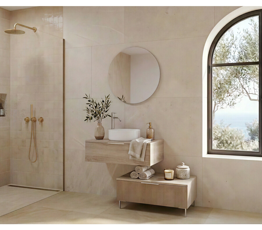 Pack CANTAL + lavabo + espejo circular
