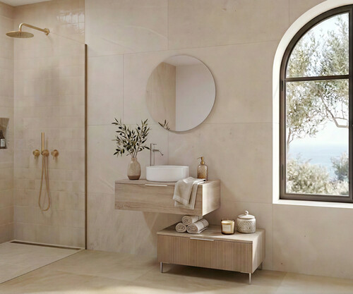 Pack CANTAL + lavabo + espejo circular