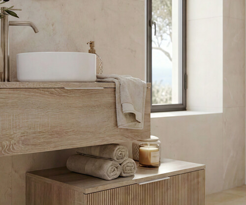 Pack CANTAL + lavabo + espejo circular