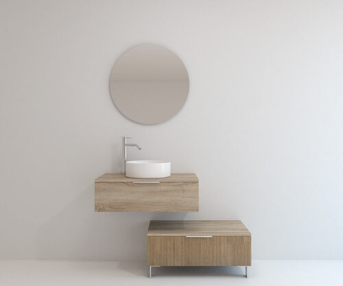 Pack CANTAL + lavabo + espejo circular