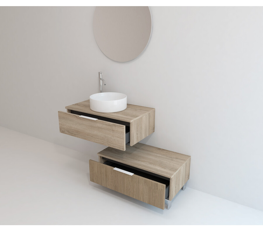Pack CANTAL + lavabo + espejo circular
