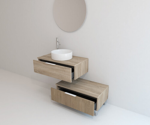 Pack CANTAL + lavabo + espejo circular