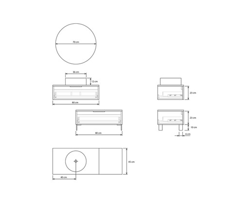 Pack CANTAL + lavabo + espejo circular