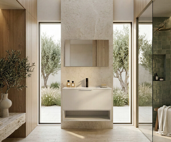 Pack FORLET + lavabo + espejo liso 2