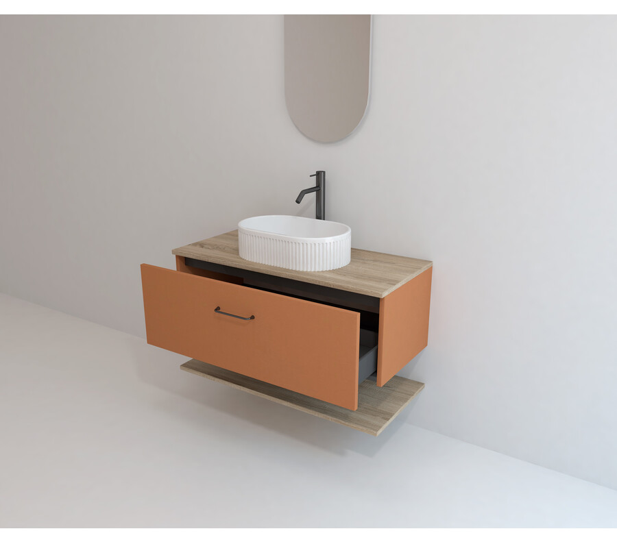 Pack CHAMBÉRY + estante + lavabo estriado + espejo cápsula