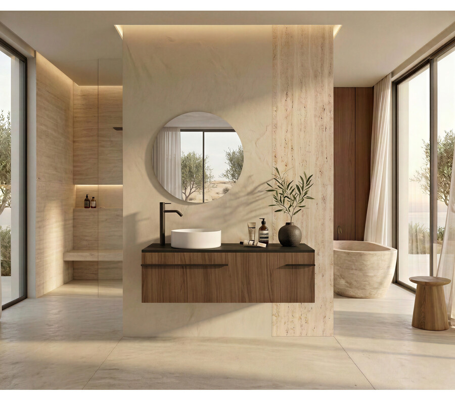 Pack VOUGLANS + lavabo + espejo redondo