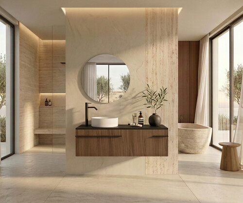 Pack VOUGLANS + lavabo + espejo redondo